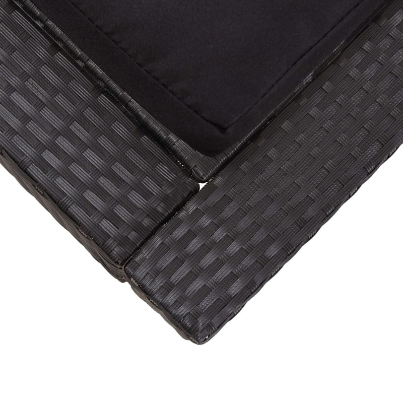 79.2" Long Single chaise with Cushions, Black, Black