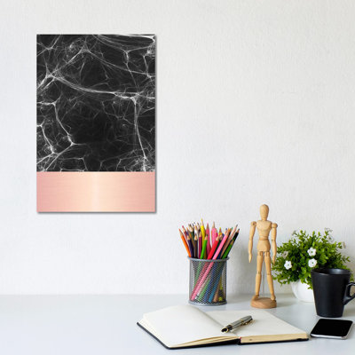 Black Marble With Pink by Emanuela Carratoni - Wrapped Canvas Print