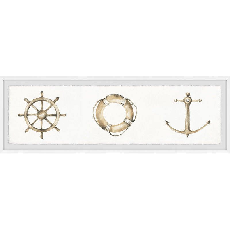 Sailing Symbols by Marmont Hill - Single Picture Frame Painting, 25cm H x 76cm W