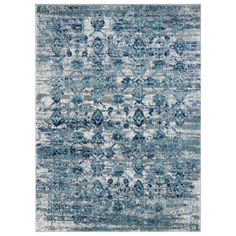 Tapis floral ivoire 7564 Luxe Weavers Collection Magnolia, Rectangle 8 pi x 10 pi