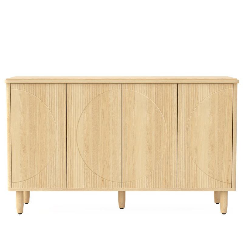 Buffet 59,74 "moderne en noyer avec rangement, Noyer