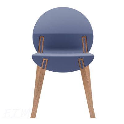 Ensemble de 4 chaises cramoisies avec pieds en bois de chêne rouge et siège en PP, idéales pour les meubles de salle à manger et de salon intérieurs
