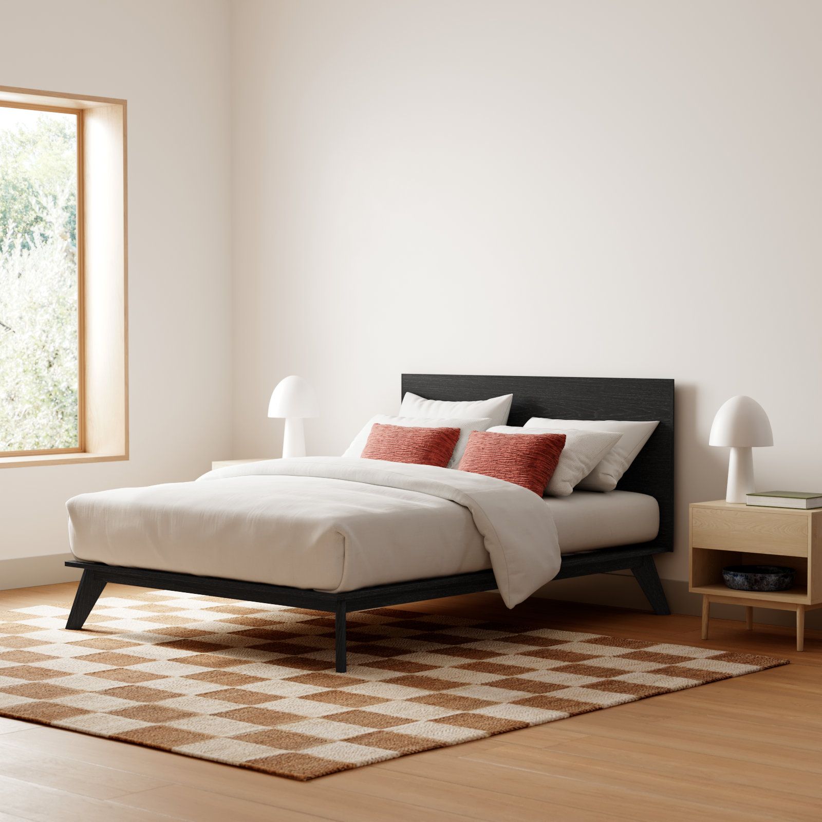 Florian Platform Bed, Black, Full / Double