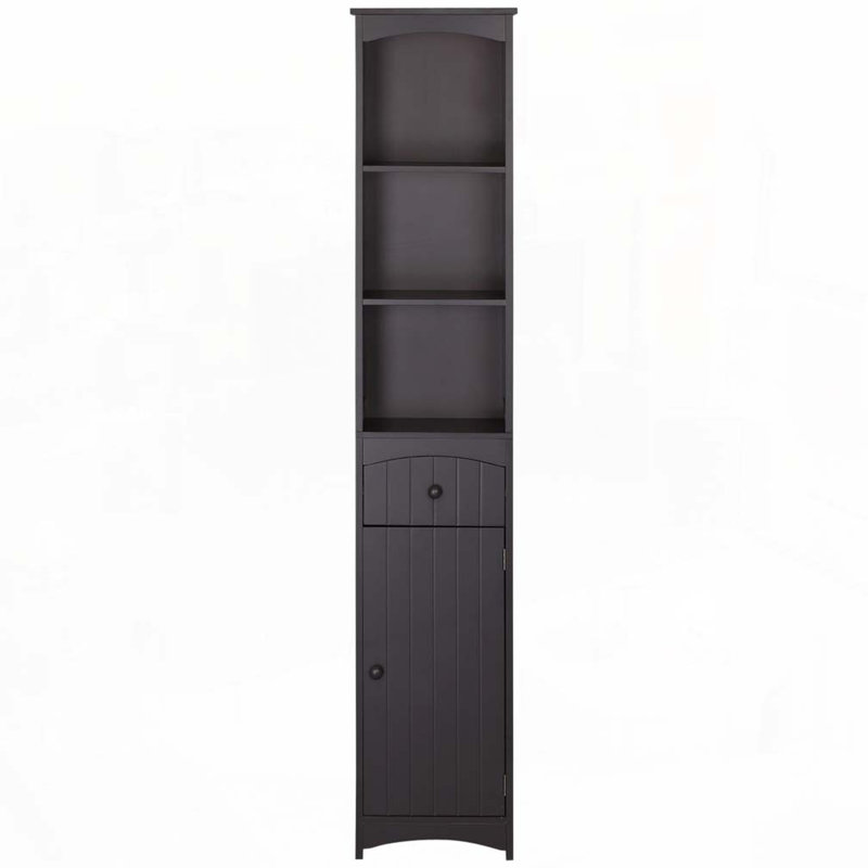 Slim Bathroom Storage Cabinet with 3-Tier Shelves and Drawer