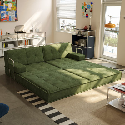 Convertible Sleeper Sofa Bed, Foldable Floor Couch No Assembly by Ebern Designs