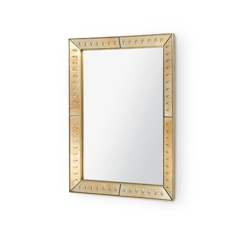 Reese Rectangle Brass Beveled Mirror, 50'' x 36''