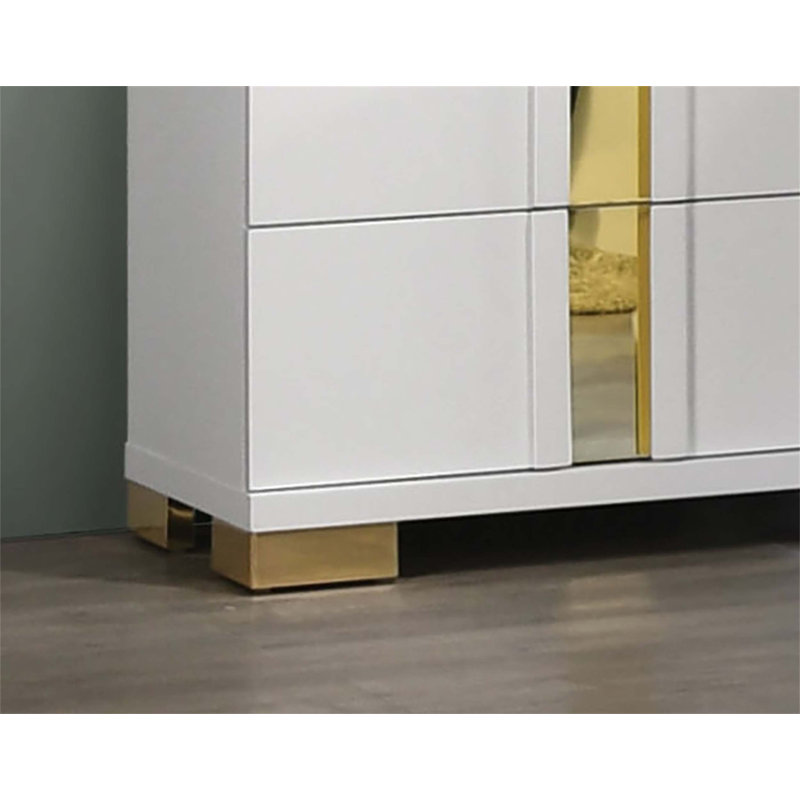Commode contemporaine 1 pièce avec pieds en métal modernes, glissières à roulement à billes, étuis anti-poussière pour un rangement et un style optimaux