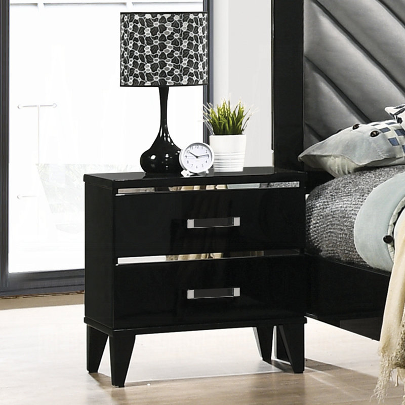 2 tiroirs de rangement avec table de chevet et meubles de chambre à coucher en bois