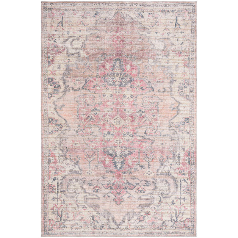 Tapis oriental beige / rose Engelman, Rectangle 6 pi 1 po x 9 pi