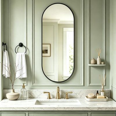 Miroir avec cadre en PVC NOIR 18 po x 40 po
