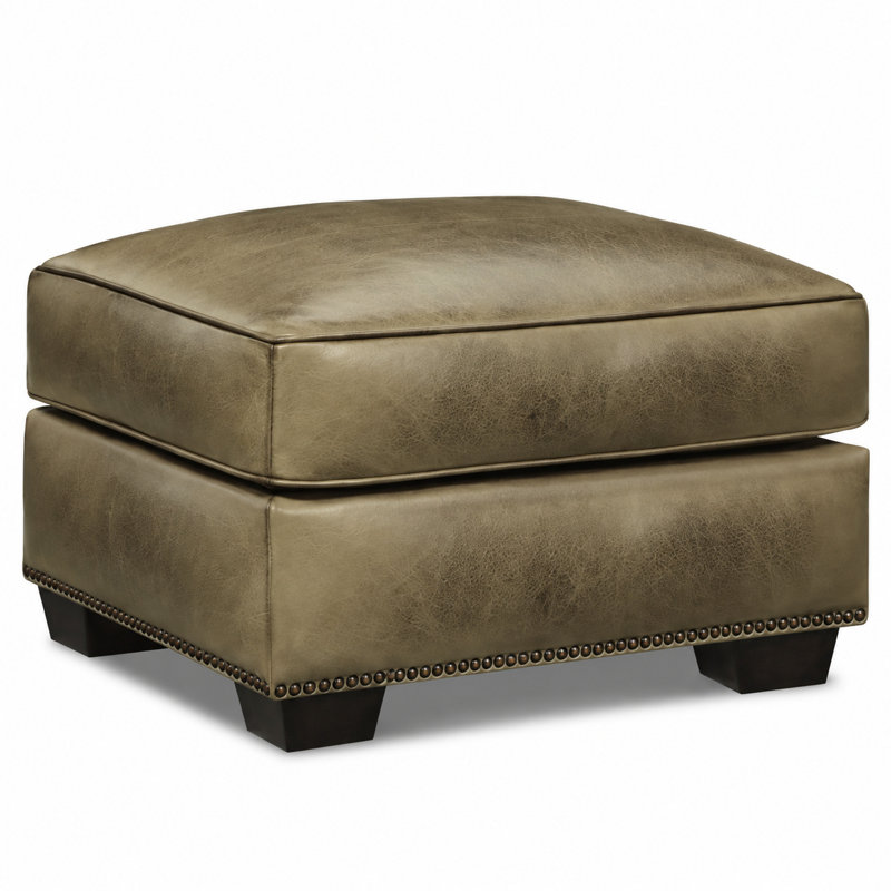 Repose-pieds de qualité Valencia Valencia en cuir fleur de mouton doux, fabriqué sur commande, Taupe