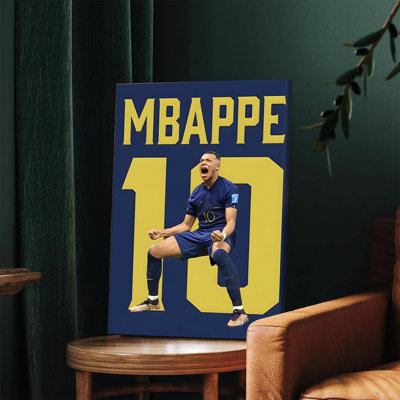 1 PC, art mural, affiche encadrée, équipe de France de Kylian, équipe de football, étoile de toile, art mural, affiche pour chambre à coucher, salon, fan de sport, cadeau, joueur de football moderne, impression, décoration murale
