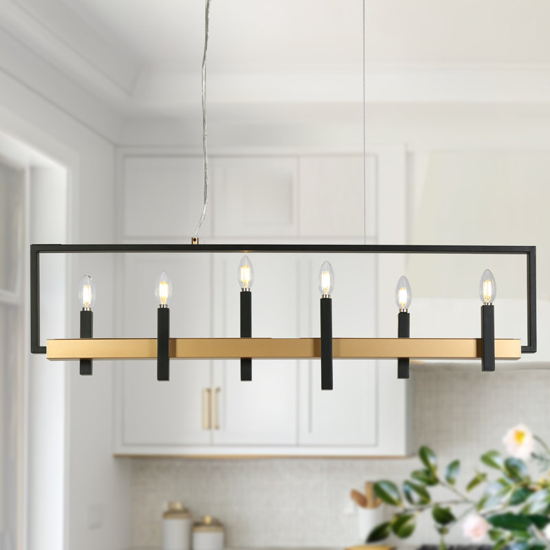 Setser 6-Lights Rectangle Kitchen Island Pendant