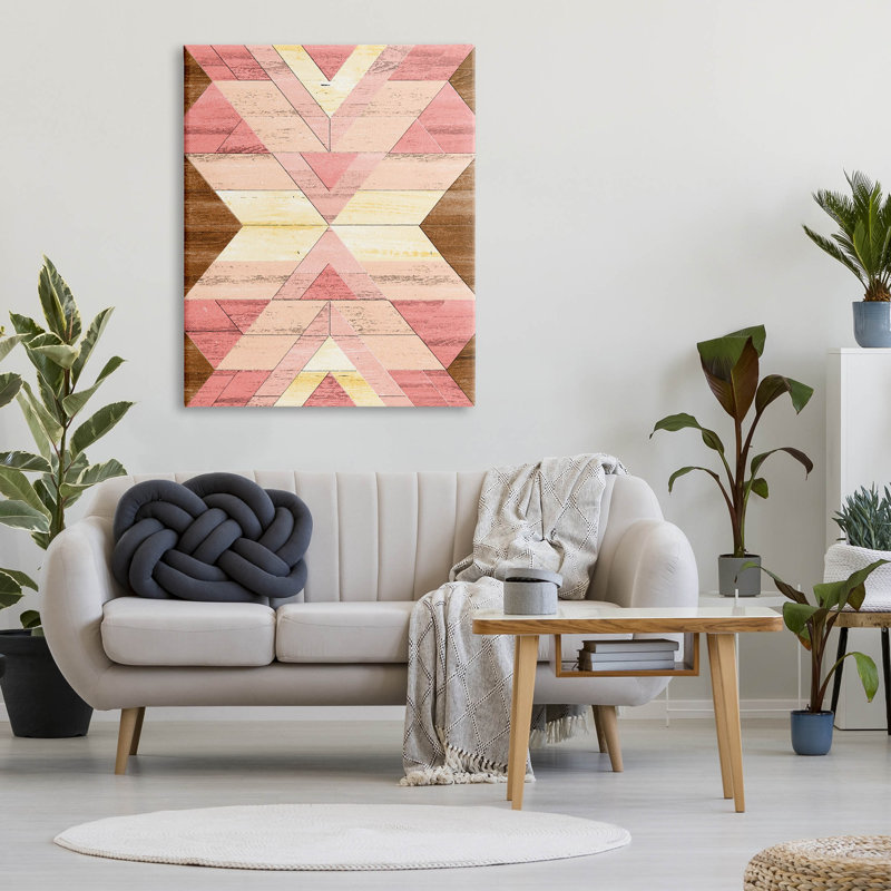 «Desert Sunset Pink Shapes», estampe numérique par Erica Billups, H 48 po x l 36 po x P 1,5 po, Toile tendue