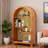 4-tier Arched Top Open Bookshelf With 2 Staggered Interior Shelves And Sturdy Legs-2049999427