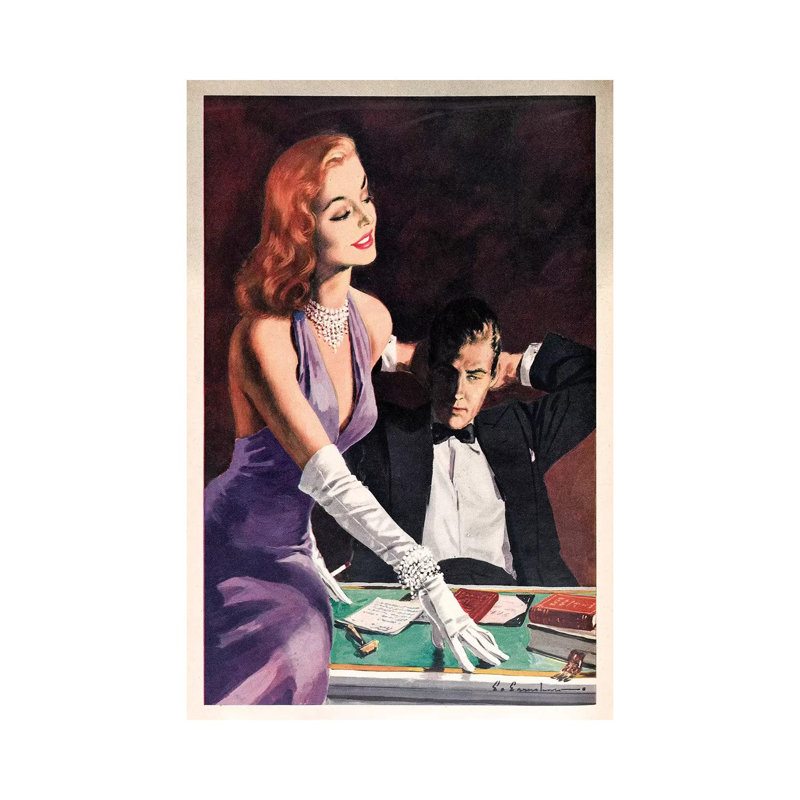1954 Woman Magazine Plate - Print on Canvas, Wrapped Canvas, 66.04cm H x 45.72cm W x 1.91cm D