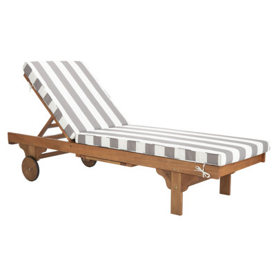 Jivera Outdoor Eucalyptus Wood Chaise Lounge , Cushion Included
