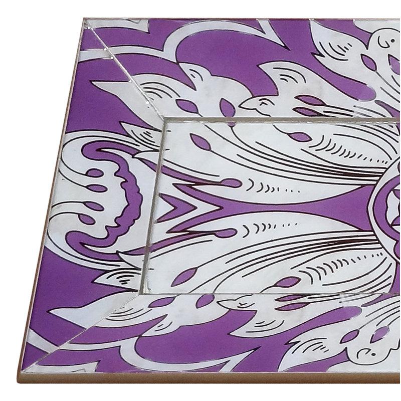 Handmade Reverse Painted Mirror Tray