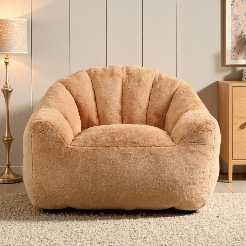 Fauteuil à billes en velours de compression, Café