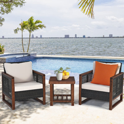Krawczyk Acacia 2 - Person Patio Conversation Sets with Cushions
