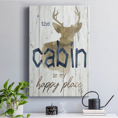 «Happy Place Cabin», peinture sur toile tendue