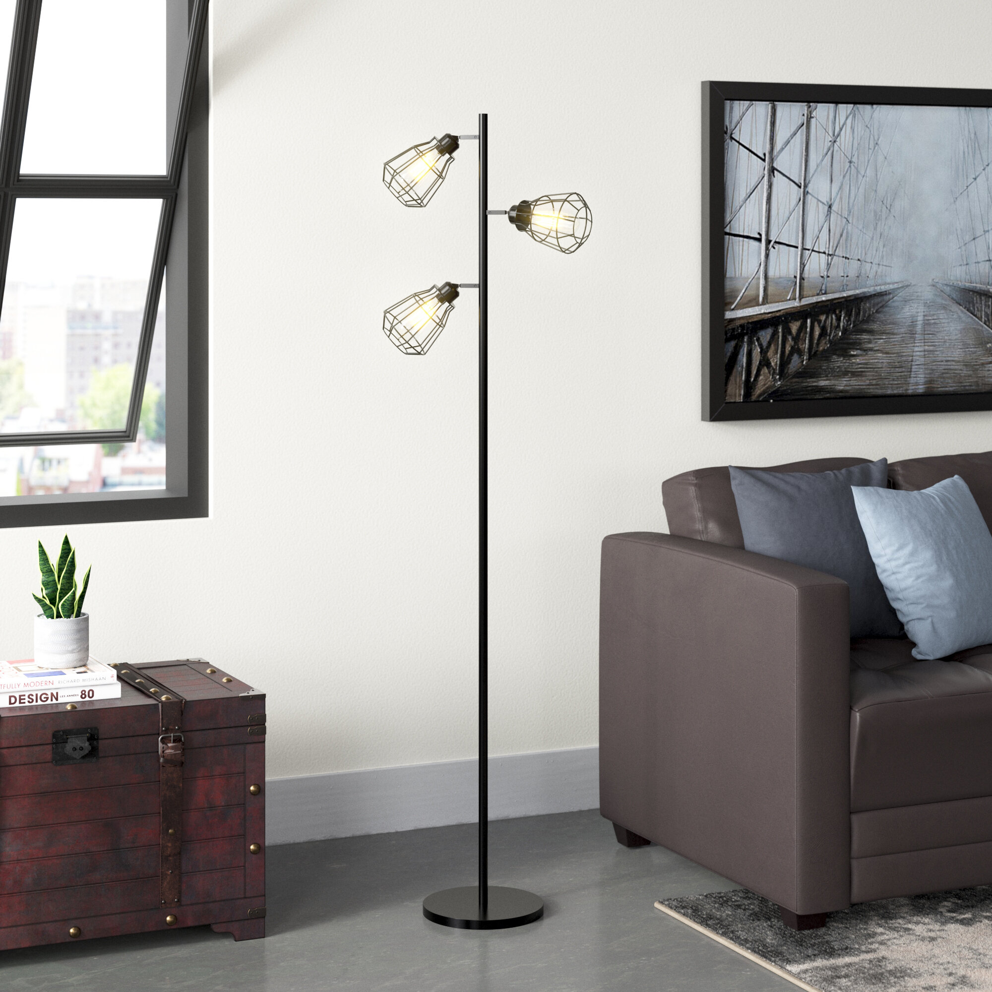 Trent Austin Design® Lipsey 65.5'' Black Matte Tree Floor Lamp | Wayfair