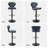 Modern Grey PU Leather Swivel Adjustable Height Bar Stools-246139529