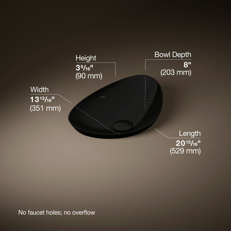 Veil® Small Vessel No Overflow, Black Black™