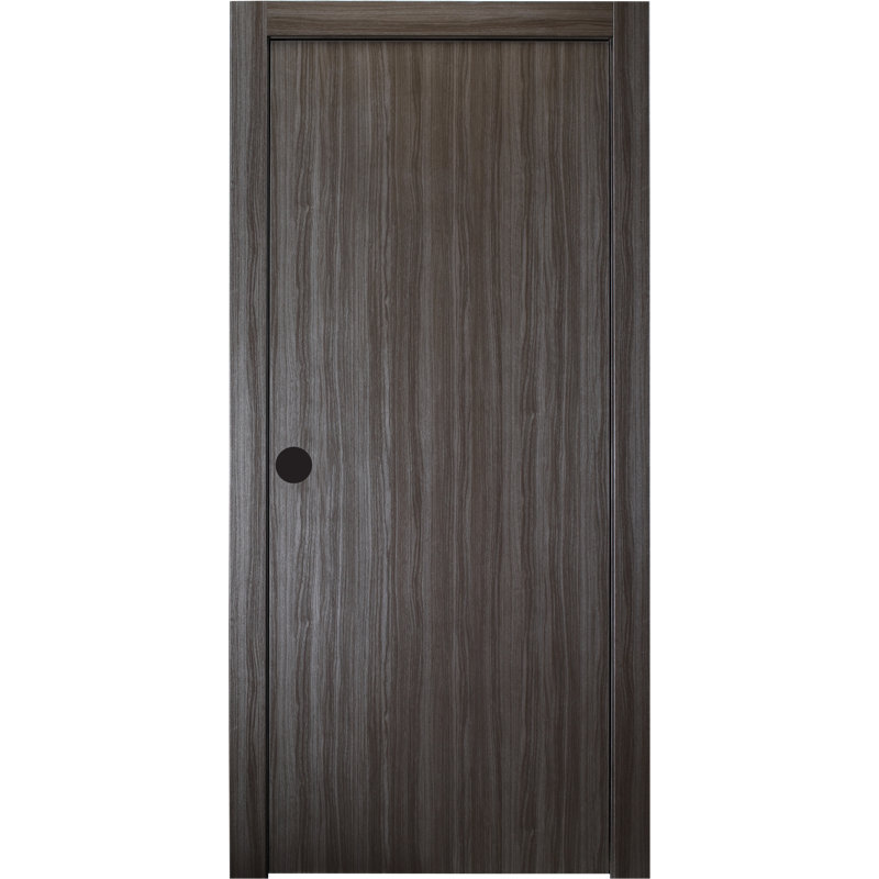 Unica 79.375'' Solid + Manufactured Wood Flush without Installation Hardware Kit Prehung Door, 18" x 80", Right Handing