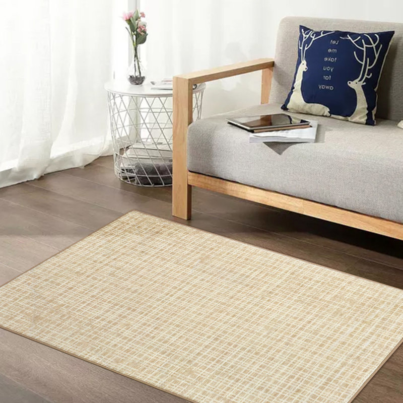 Marthaann Washable Plaid Indoor Rug, Rectangle 2' x 3'