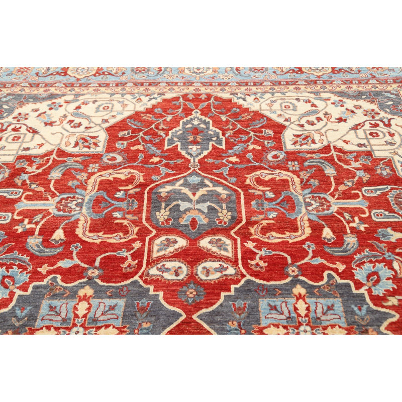 Tapis géométrique Heriz Serapi noué à la main 9 x 12