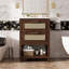 Meuble-lavabo de 24 po avec lavabo attaché, conception compacte et spacieuse, poignées en fer, adultes faciles à assembler, ajustement à 4 robinets, aspect contemporain brun foncé-2012345401-2012345406