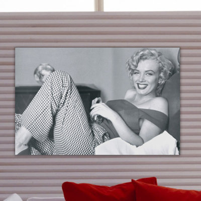 Marilyn Monroe Bed Photographic Print Plaque