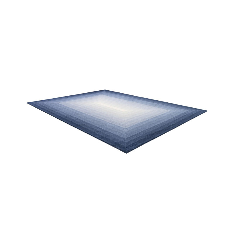  Ombre Wool Rug, Blue, Rectangle 7'10'' x 10'
