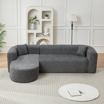 Canapé d'angle moderne en chenille de 277 cm (109 po) pour la maison