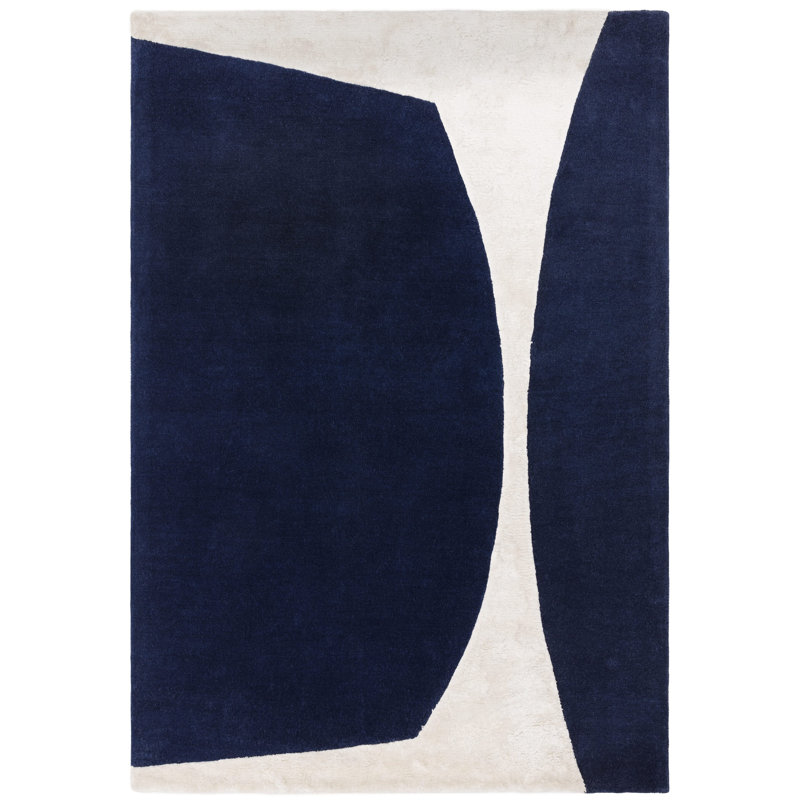 Corel Geometric Handmade Hand Tufted Navy Area Rug, Rectangle 200 x 290cm