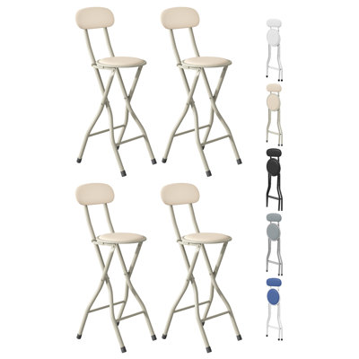 Upholstered Counter Stool with Metal Frame