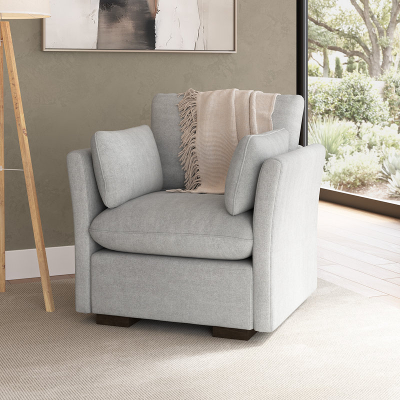 Chaise d'appoint modulaire Stedman, mobilier de salon, Gris colombe