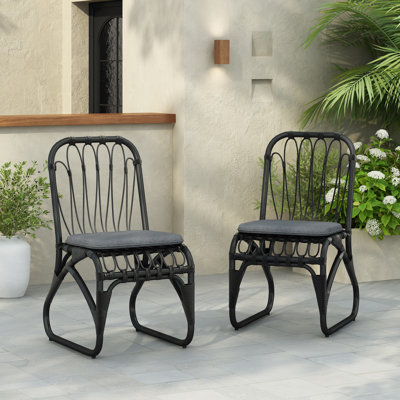 Daxton Patio PE Wicker Dining Chair Set by Bay Isle Home