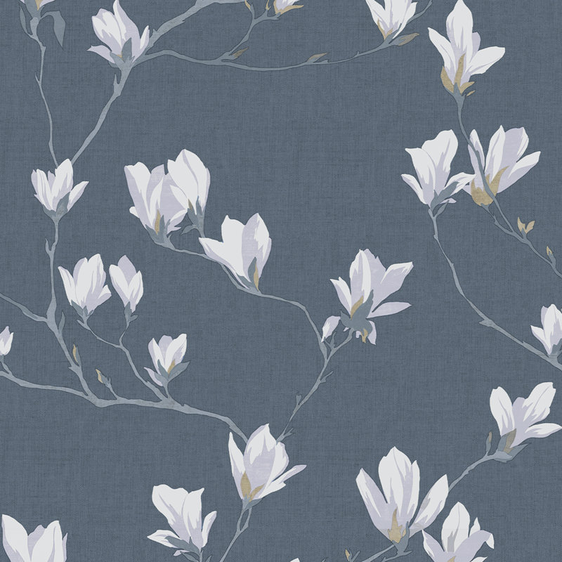 Laura Ashley Magnolia Grove Wallpaper Roll, Dusky Seaspray