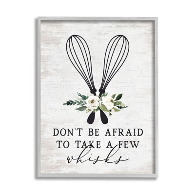 «Take A Few Whisks Expression on Wood» par impression en lettres et en lignes