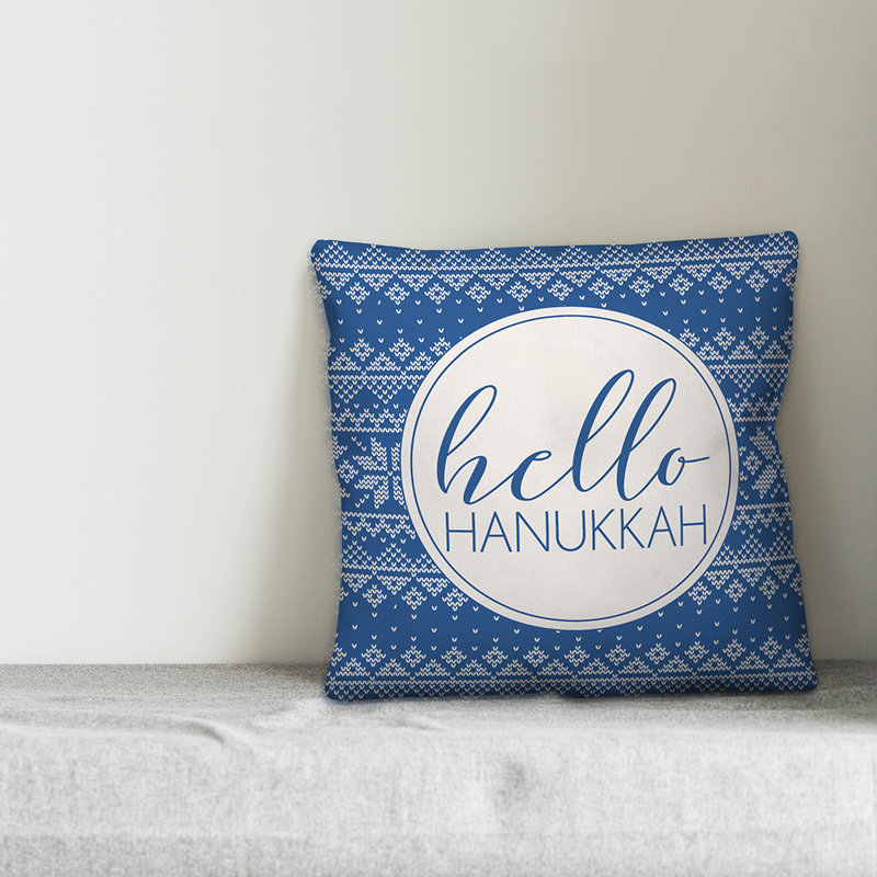  Coussin Hello Hello Hanukkah, 16 po x 16 po, Housse de coussin seulement - sans coussin