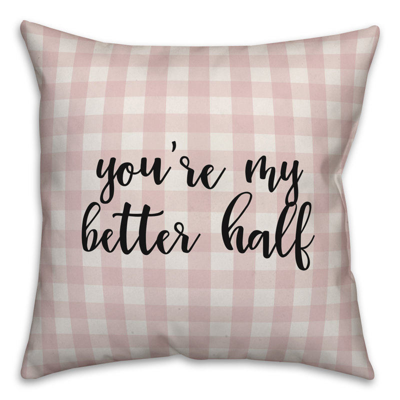  Vous êtes mon meilleur demi-coussin décoratif, Coussin décoratif, Rose / Noir