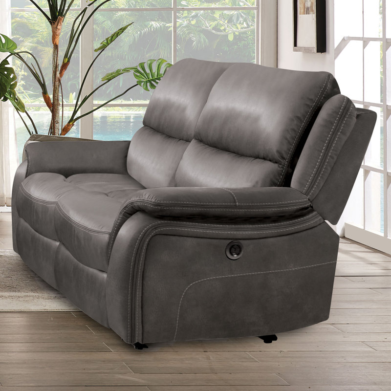 Causeuse inclinable rembourrée 68 "Virtyt, Polyester gris foncé