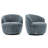 Modern Swivel Chenille Barrel Accent Chair(Set Of 2）-19986766