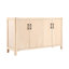 Armoire à 4 portes de style naturel avec pieds en pin massif, charnières lisses, bords arrondis, rangement pour petits espaces, poignées raffinées, fermeture silencieuse-58517655
