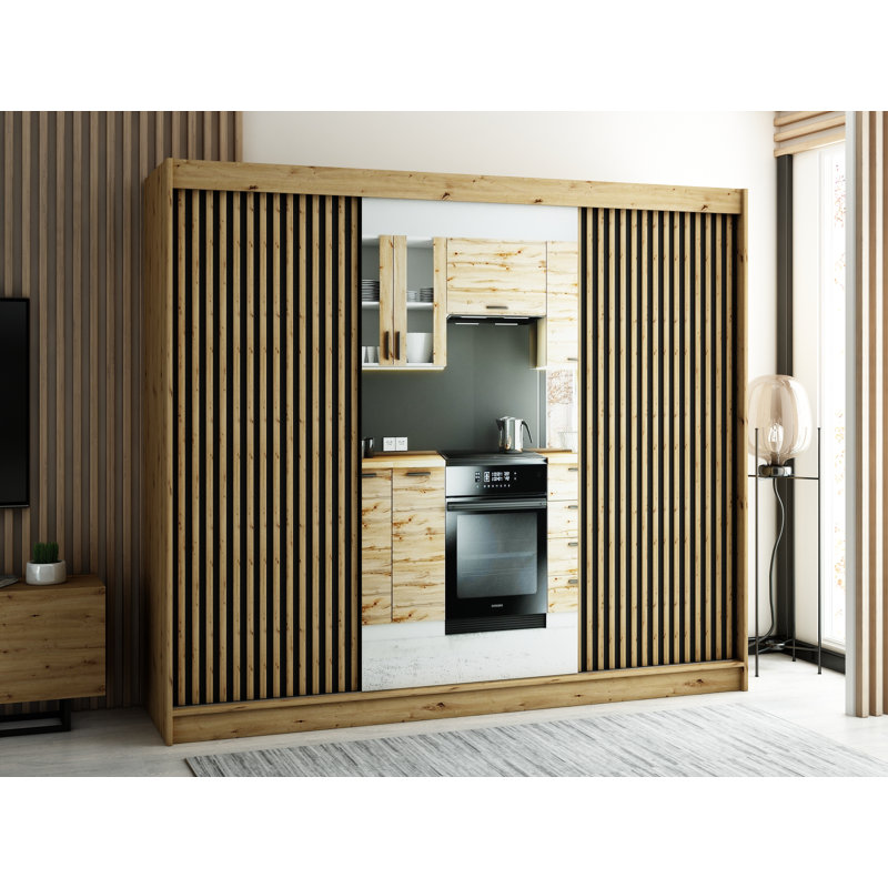 Kiker 3 Door Plastic Wardrobe