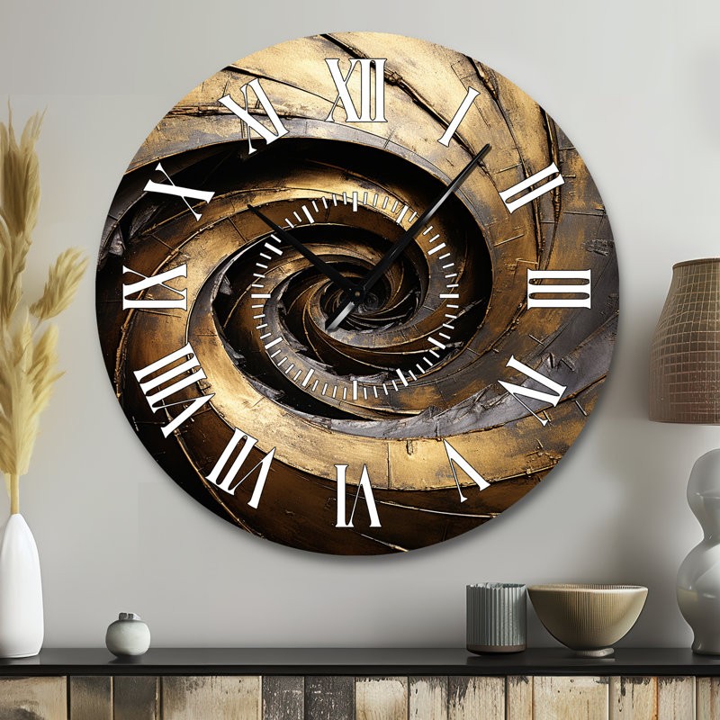 Horloge murale dorée et noir, Grand