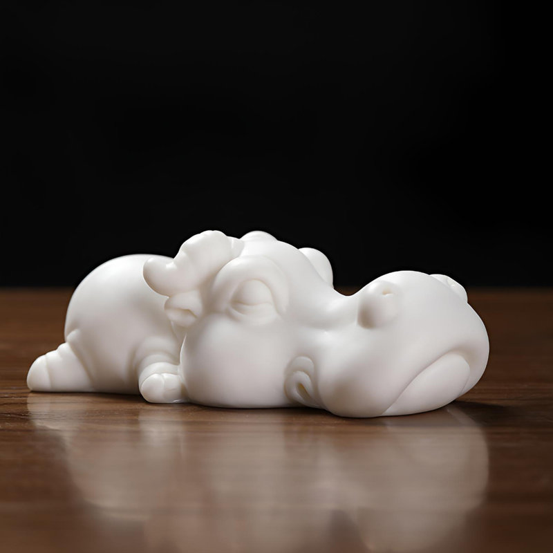 Ceramic Buffalo Decorative Tabletop Statue