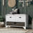 Storage Bench With Removable Basket And 2 Drawers, Fully Assembled Shoe Bench With Removable Cushion (White)